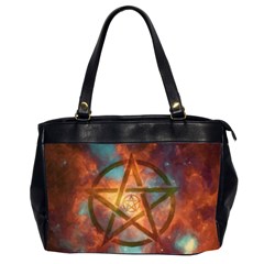 Enchanted Nebula Pentagram Art Oversize Office Handbag (2 Sides) by ExtraGoodSauce