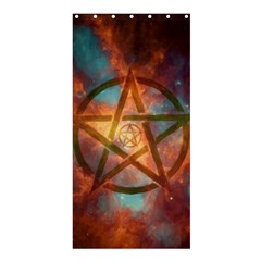 Enchanted Nebula Pentagram Art Shower Curtain 36  X 72  (stall)  by ExtraGoodSauce