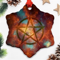 Enchanted Nebula Pentagram Art Ornament (snowflake) by ExtraGoodSauce