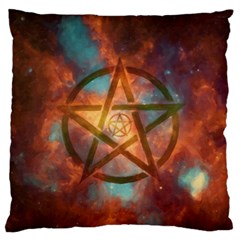 Enchanted Nebula Pentagram Art Large Cushion Case (two Sides) by ExtraGoodSauce