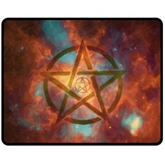 Enchanted Nebula Pentagram Art Two Sides Fleece Blanket (medium) by ExtraGoodSauce