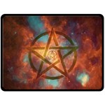 Enchanted Nebula Pentagram Art Two Sides Fleece Blanket (Large) 80 x60  Blanket Front