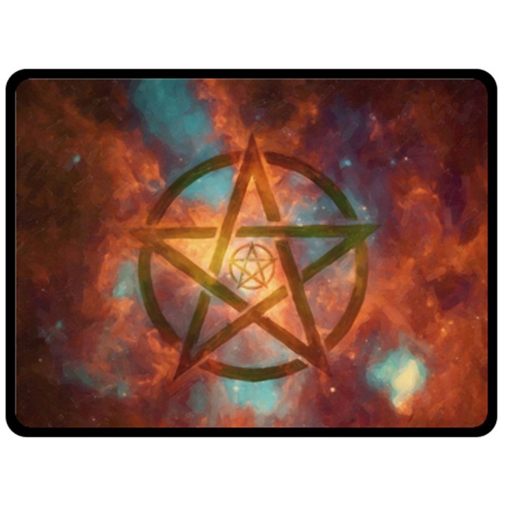 Enchanted Nebula Pentagram Art Two Sides Fleece Blanket (Large)