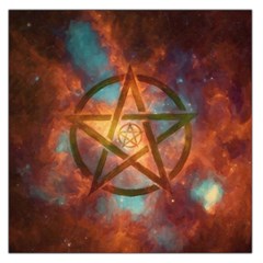 Enchanted Nebula Pentagram Art Square Satin Scarf (36  X 36 ) by ExtraGoodSauce