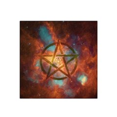 Enchanted Nebula Pentagram Art Satin Bandana Scarf 22  X 22  by ExtraGoodSauce