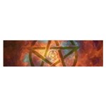 Enchanted Nebula Pentagram Art Oblong Satin Scarf (16  x 60 ) Front