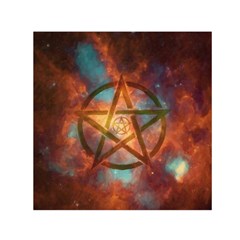 Enchanted Nebula Pentagram Art Square Satin Scarf (30  X 30 ) by ExtraGoodSauce