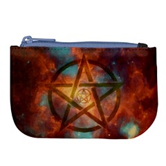 Enchanted Nebula Pentagram Art Large Coin Purse by ExtraGoodSauce