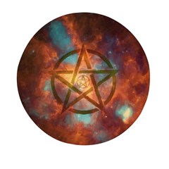 Enchanted Nebula Pentagram Art Mini Round Pill Box by ExtraGoodSauce