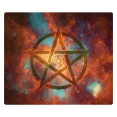 Enchanted Nebula Pentagram Art Premium Plush Fleece Blanket (small) by ExtraGoodSauce