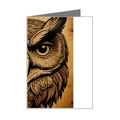 Owl Face Mini Greeting Card by linceazul