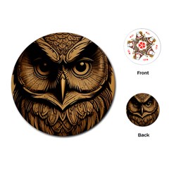 Owl Face Playing Cards Single Design (round)