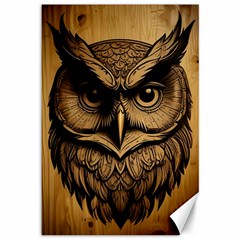 Owl Face Canvas 12  X 18  by linceazul