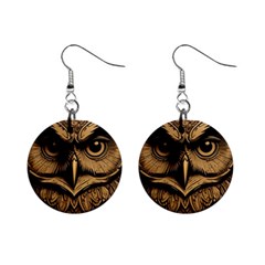 Owl Face Mini Button Earrings by linceazul