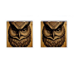 Owl Face Cufflinks (square) by linceazul