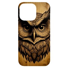 Owl Face Iphone 14 Pro Max Black Uv Print Case by linceazul