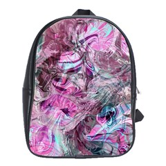  Blend On Pink School Bag (large) by kaleidomarblingart