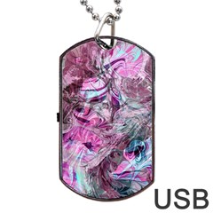  Blend On Pink Dog Tag Usb Flash (one Side) by kaleidomarblingart