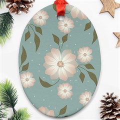 Flora Floral Flower Flowers Pattern Ornament (oval)