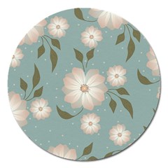 Flora Floral Flower Flowers Pattern Magnet 5  (round) by Apenda