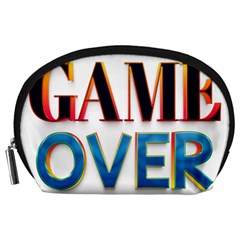 Game Over Text Design  Accessory Pouch (large) by 7223056