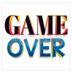 Game Over Text Design  Square Satin Scarf (36  X 36 ) by 7223056