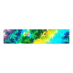 Colorful Aqua Marijuana Leaves Soft Velvet Scrunchie