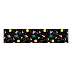 Black Space With Cute Rocket Velvet Scrunchie by CoolDesigns