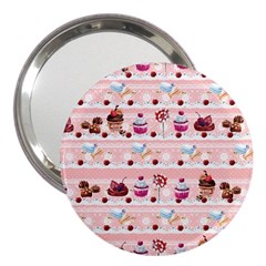 Pinky Lollipop Macaroon Cupcake 3  Handbag Mirror by CoolDesigns