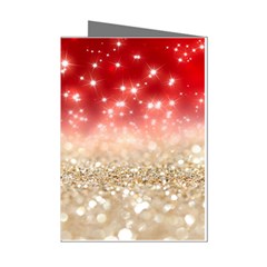 Abstract, Christmas, Glittery, Gold, Red Mini Greeting Cards (pkg Of 8) by kyorashop23