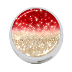 Abstract, Christmas, Glittery, Gold, Red 4-port Usb Hub (two Sides)