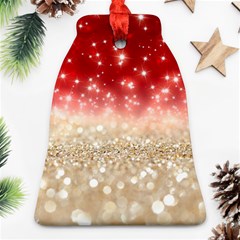 Abstract, Christmas, Glittery, Gold, Red Ornament (bell)