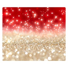 Abstract, Christmas, Glittery, Gold, Red Two Sides Premium Plush Fleece Blanket (kids Size) by kyorashop23