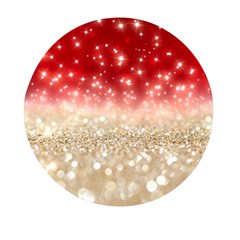 Abstract, Christmas, Glittery, Gold, Red Mini Round Pill Box by kyorashop23