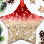 Abstract, Christmas, Glittery, Gold, Red Ornament (Star) Front