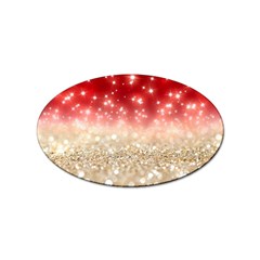 Abstract, Christmas, Glittery, Gold, Red Sticker (oval) by kyorashop23