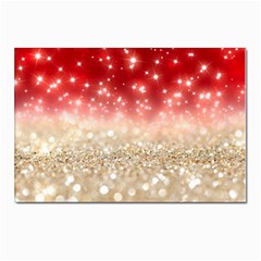 Abstract, Christmas, Glittery, Gold, Red Postcards 5  X 7  (pkg Of 10) by kyorashop23