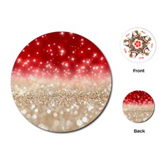 Abstract, Christmas, Glittery, Gold, Red Playing Cards Single Design (round)