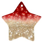 Abstract, Christmas, Glittery, Gold, Red Star Ornament (Two Sides) Front