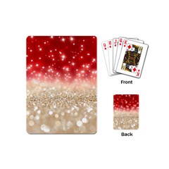 Abstract, Christmas, Glittery, Gold, Red Playing Cards Single Design (mini)