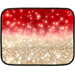 Abstract, Christmas, Glittery, Gold, Red Two Sides Fleece Blanket (mini) by kyorashop23