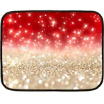 Abstract, Christmas, Glittery, Gold, Red Two Sides Fleece Blanket (Mini) 35 x27  Blanket Front