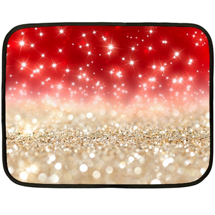 Abstract, Christmas, Glittery, Gold, Red Two Sides Fleece Blanket (Mini)