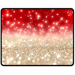 Abstract, Christmas, Glittery, Gold, Red Fleece Blanket (medium) by kyorashop23