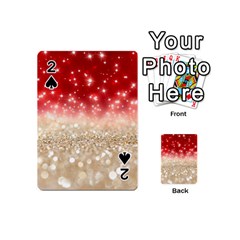 Abstract, Christmas, Glittery, Gold, Red Playing Cards 54 Designs (mini)