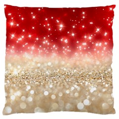 Abstract, Christmas, Glittery, Gold, Red Large Cushion Case (one Side) by kyorashop23