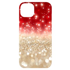 Abstract, Christmas, Glittery, Gold, Red Iphone 14 Plus Black Uv Print Case by kyorashop23