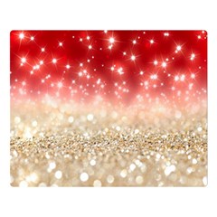 Abstract, Christmas, Glittery, Gold, Red Two Sides Premium Plush Fleece Blanket (large) by kyorashop23