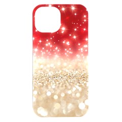 Abstract, Christmas, Glittery, Gold, Red Iphone 15 Plus Black Uv Print Pc Hardshell Case by kyorashop23