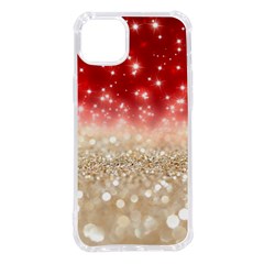 Abstract, Christmas, Glittery, Gold, Red Iphone 14 Plus Tpu Uv Print Case by kyorashop23